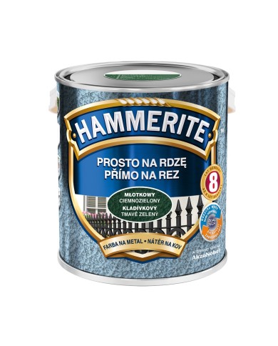 Farba do metalu 2,5 L młotkowy ciemnozielony HAMMERITE - trwałość! Farba do metalu 2,5 L młotkowy ciemnozielony HAMMERITE - trwałość!