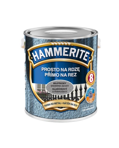 Farba do metalu 2,5 L młotkowy srebrno-szary HAMMERITE - trwałość i styl Farba do metalu 2,5 L młotkowy srebrno-szary HAMMERITE - trwałość i styl