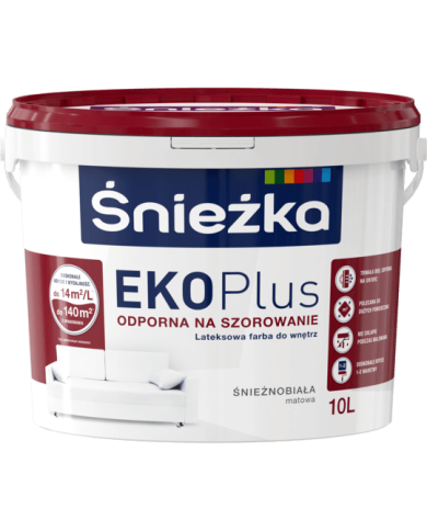 Farba biała Eko Plus 10 L ŚNIEŻKA - Wysoka jakość i ekologia Farba biała Eko Plus 10 L ŚNIEŻKA - Wysoka jakość i ekologia