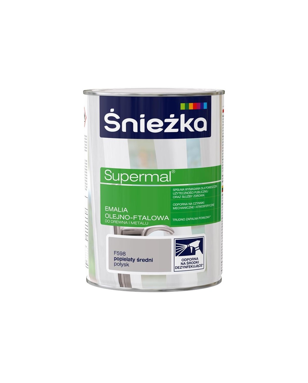 Farba Supermal 0,8 L popielaty średni do drewna i metalu ŚNIEŻKA Farba Supermal 0,8 L popielaty średni do drewna i metalu ŚNIEŻKA