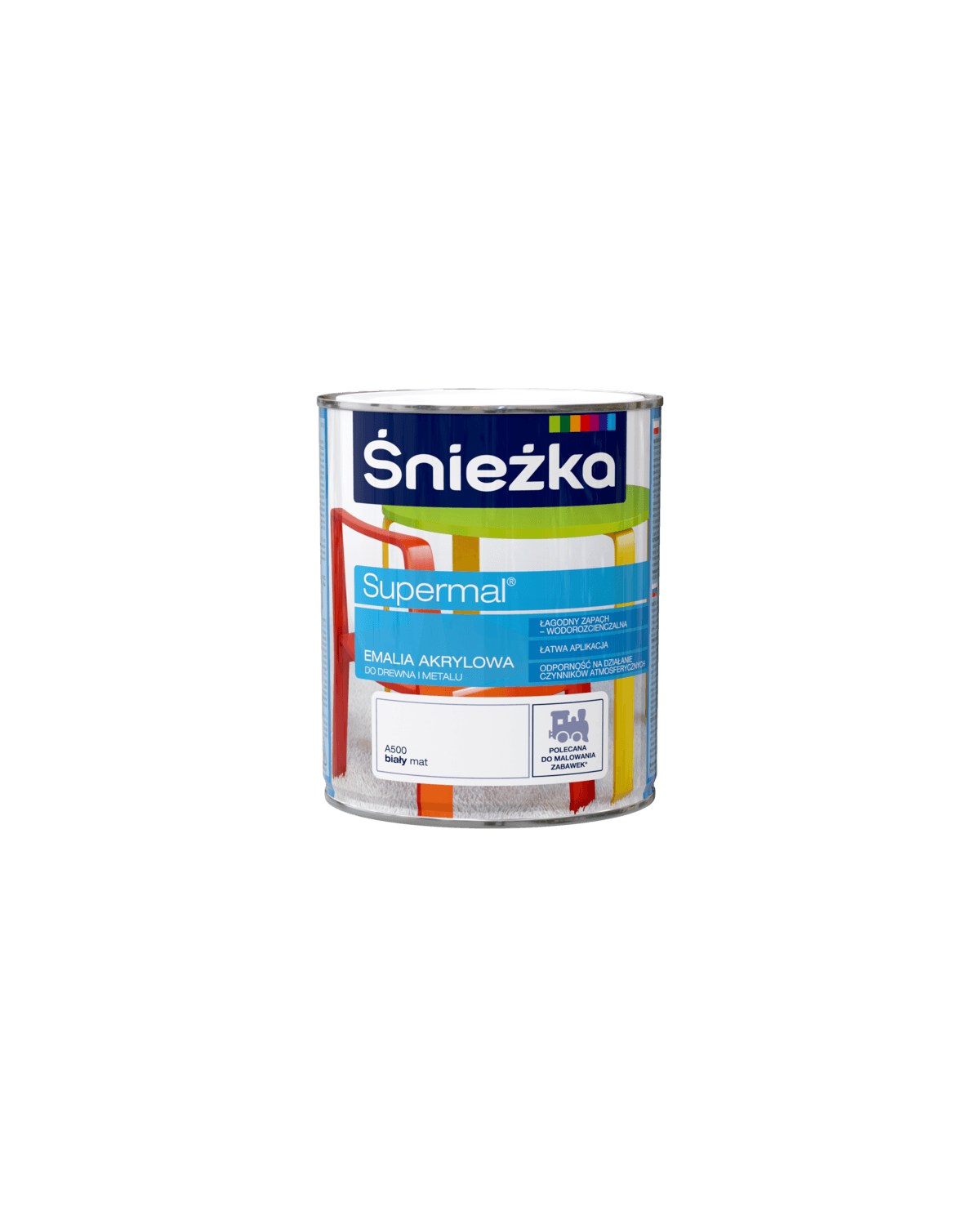 Emalia akrylowa Supermal biały mat 0,8 L - ŚNIEŻKA