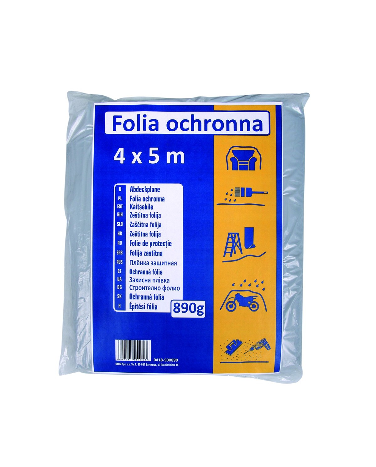 Folia ochronna budowlana 4x5 m KAEM - Wytrzymałość i Jakość