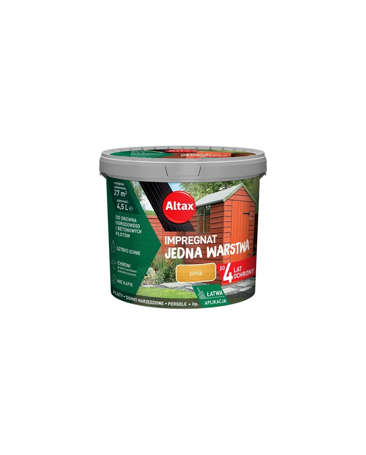 ALTAX Impregnat JEDNA WARSTWA Pinia 4,5L - Ochrona i Estetyka ALTAX Impregnat JEDNA WARSTWA Pinia 4,5L - Ochrona i Estetyka