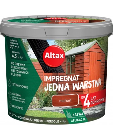 ALTAX JEDNA WARSTWA 4LATA 4,5L MAHOŃ - Trwała Ochrona Drewna