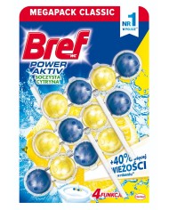 Kostka do WC Lemon 3x50 g Power Active BREF - Świeżość i Czystość Kostka do WC Lemon 3x50 g Power Active BREF - Świeżość i Czystość