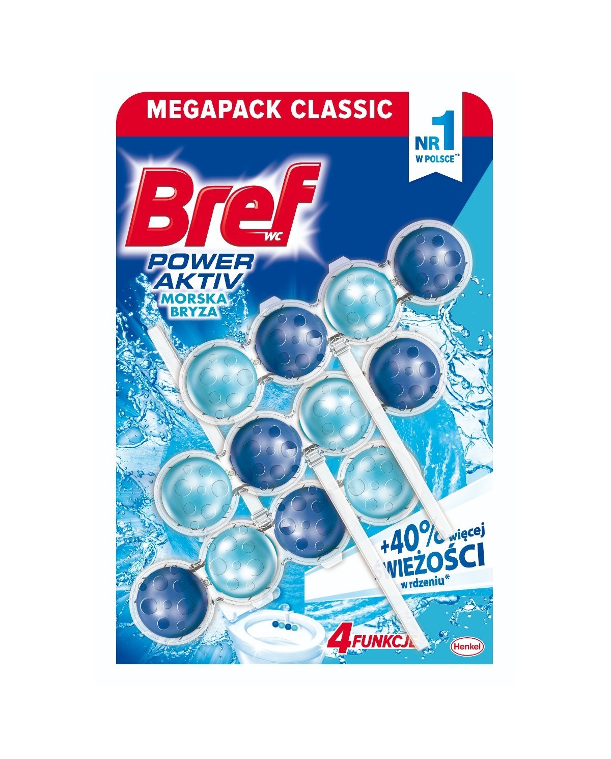 Kostka do WC Ocean 3x50 g Power Active BREF - Świeżość i Czystość Kostka do WC Ocean 3x50 g Power Active BREF - Świeżość i Czystość