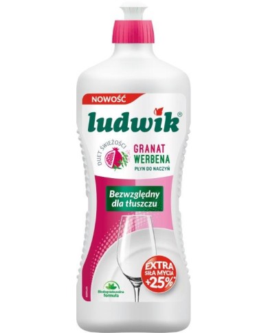 Płyn do naczyń LUDWIK 0,9 L - Granat z Werbeną - Skuteczny! Płyn do naczyń LUDWIK 0,9 L - Granat z Werbeną - Skuteczny!