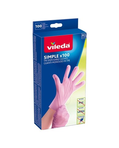 Rękawice Simple M/L VILEDA - 100 sztuk | Wysoka jakość i komfort Rękawice Simple M/L VILEDA - 100 sztuk | Wysoka jakość i komfort