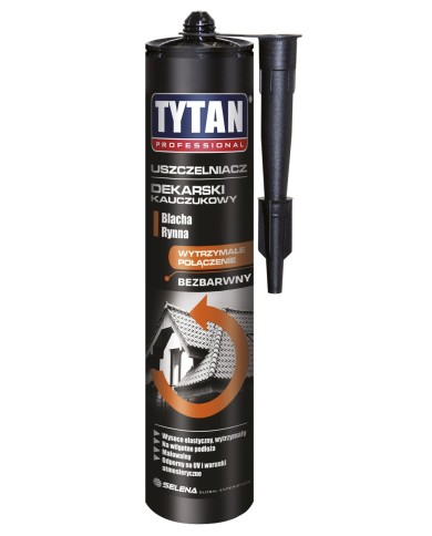 Uszczelniacz Dekarski Kauczukowy 280 ml bezbarwny - Tytan Professional Uszczelniacz Dekarski Kauczukowy 280 ml bezbarwny - Tytan Professional