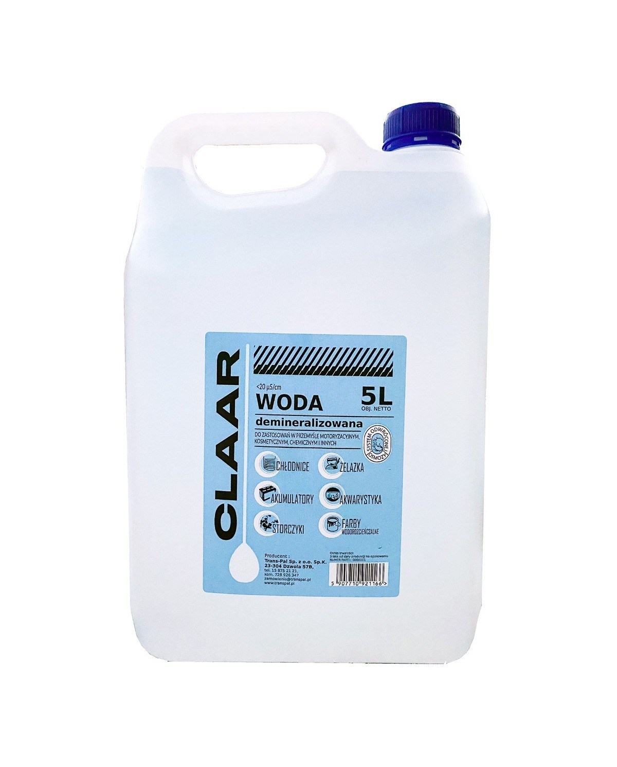 Woda demineralizowana Claar 5 L - Czystość i jakość Woda demineralizowana Claar 5 L - Czystość i jakość