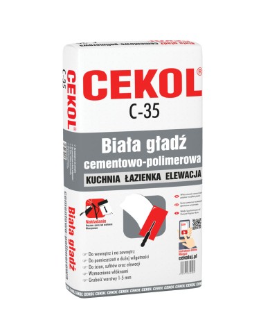 Gładź szpachlowa C-35 5 kg do kuchni, łazienki i elewacji - CEKOL