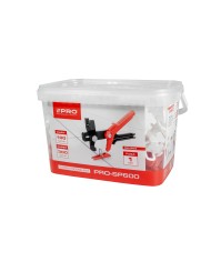 System poziomujący PRO-SP600: 300 klipsów, 100 klinów, 5L