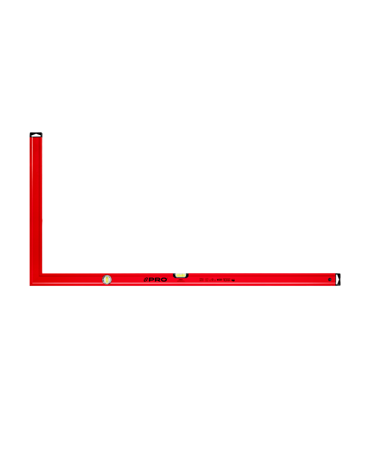 Kątownica czerwona 60x120 cm z wskaźnikiem pionu i poziomu