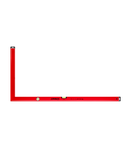 Kątownica czerwona 60x120 cm z wskaźnikiem pionu i poziomu