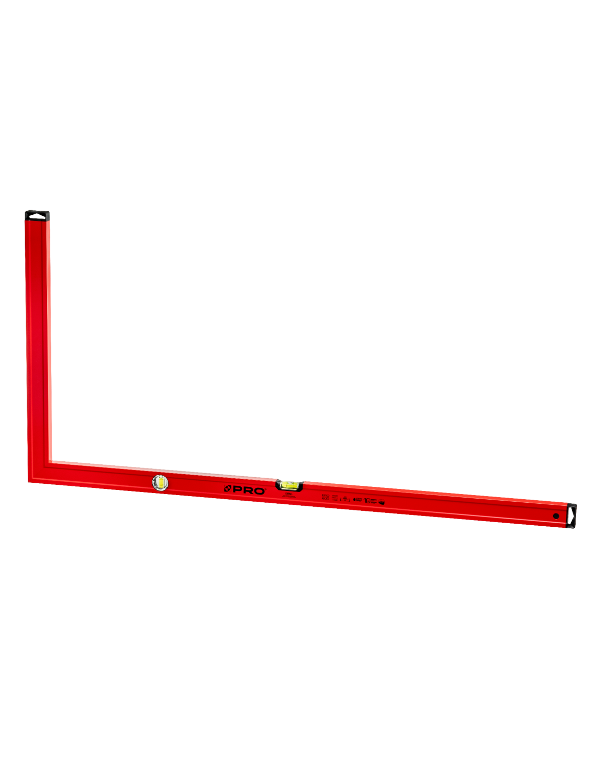 Kątownica czerwona 60x120 cm z wskaźnikiem pionu i poziomu