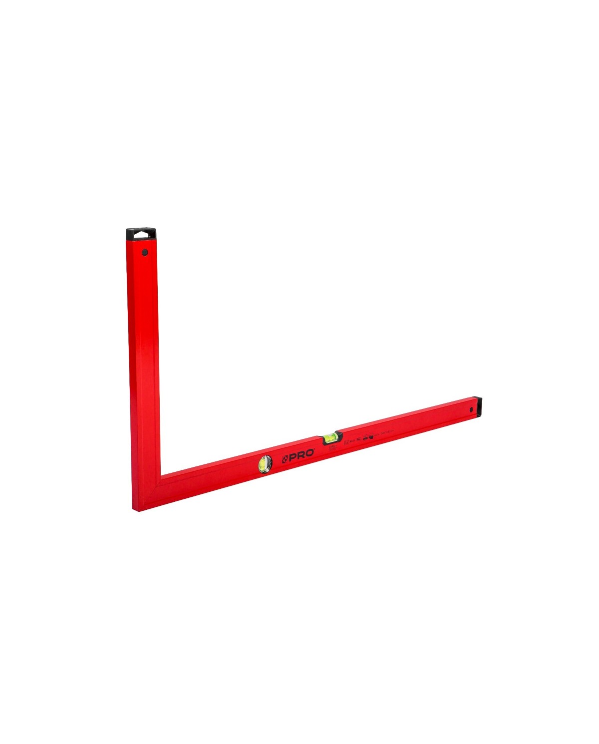 Kątownica czerwona 50x100 cm z wskaźnikiem pionu i poziomu