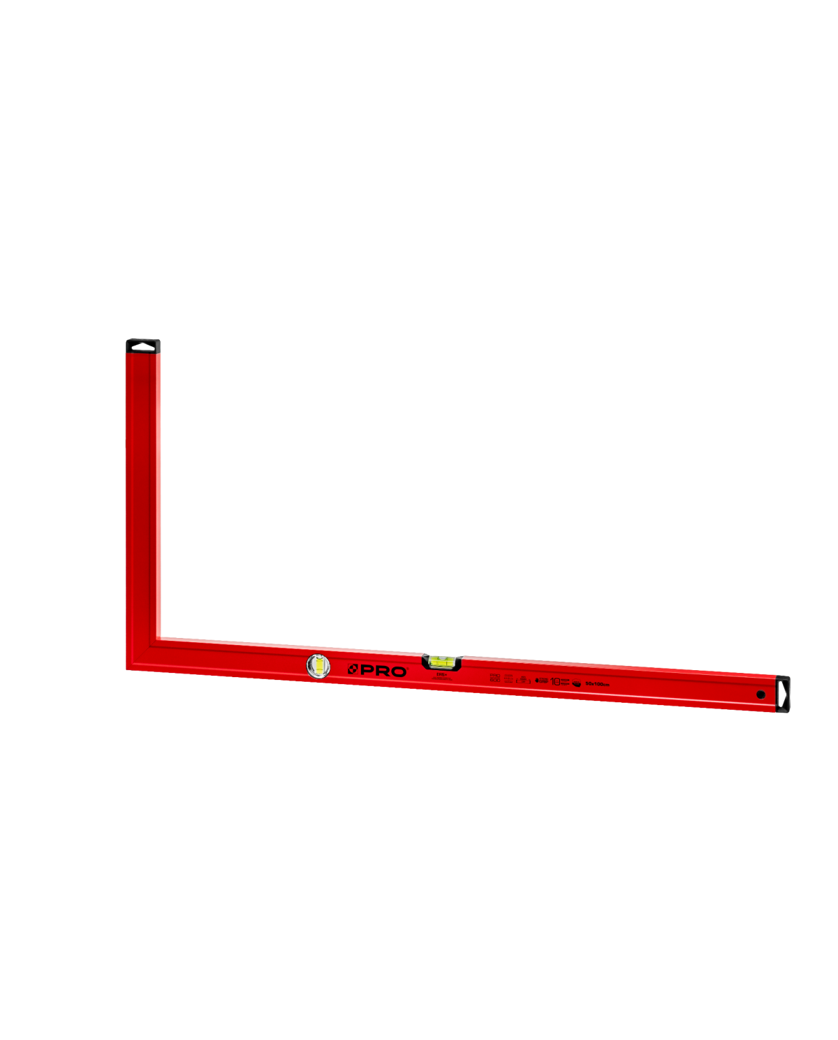 Kątownica czerwona 50x100 cm z wskaźnikiem pionu i poziomu