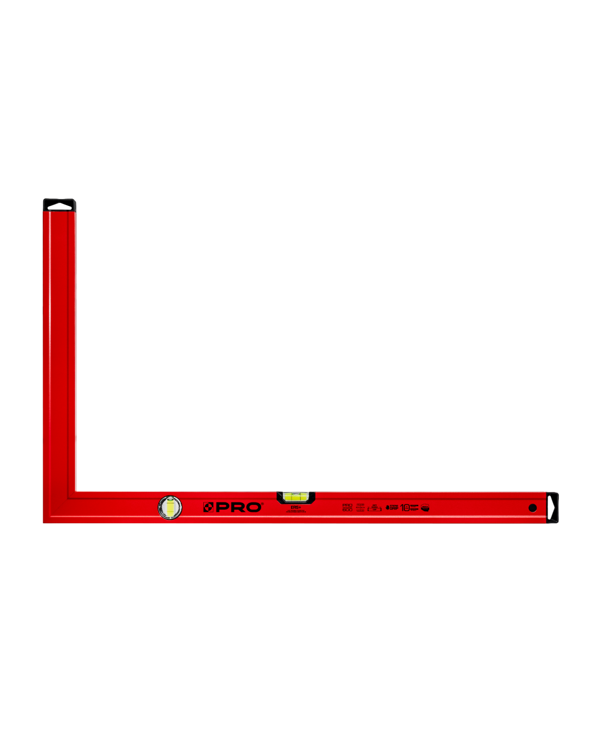 Kątownica czerwona 50x80 cm z wskaźnikiem pionu i poziomu