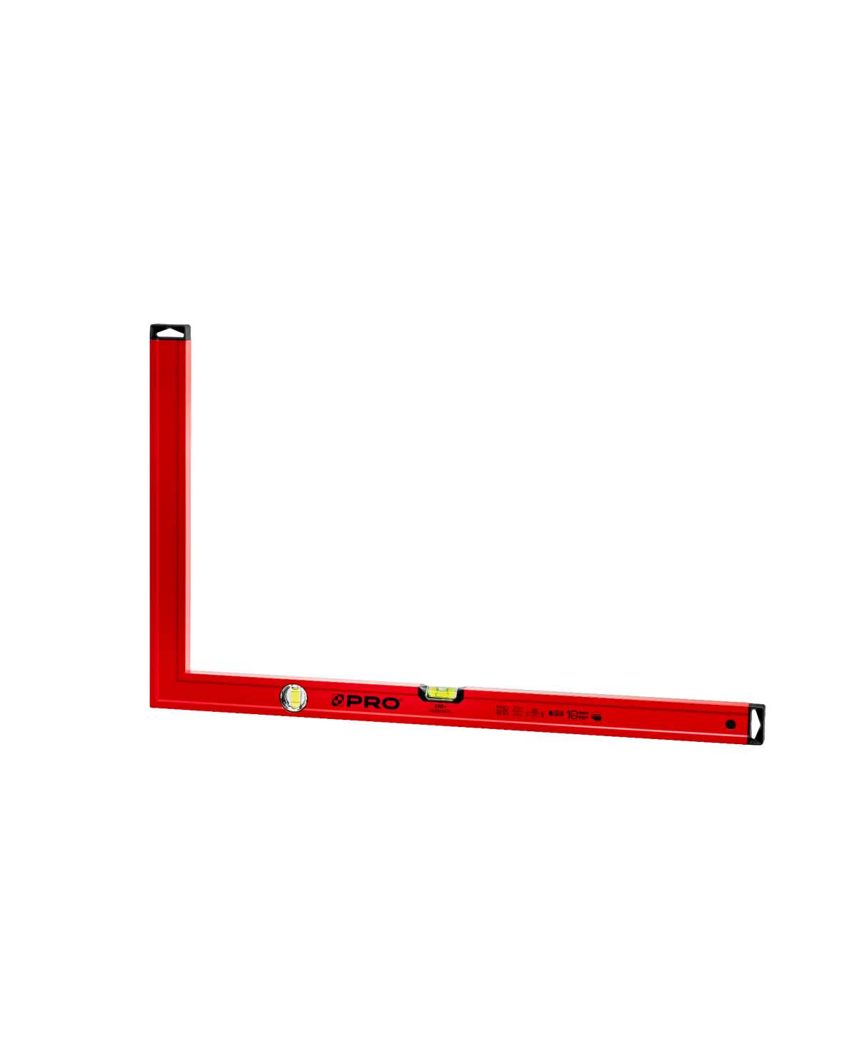 Kątownica czerwona 50x80 cm z wskaźnikiem pionu i poziomu