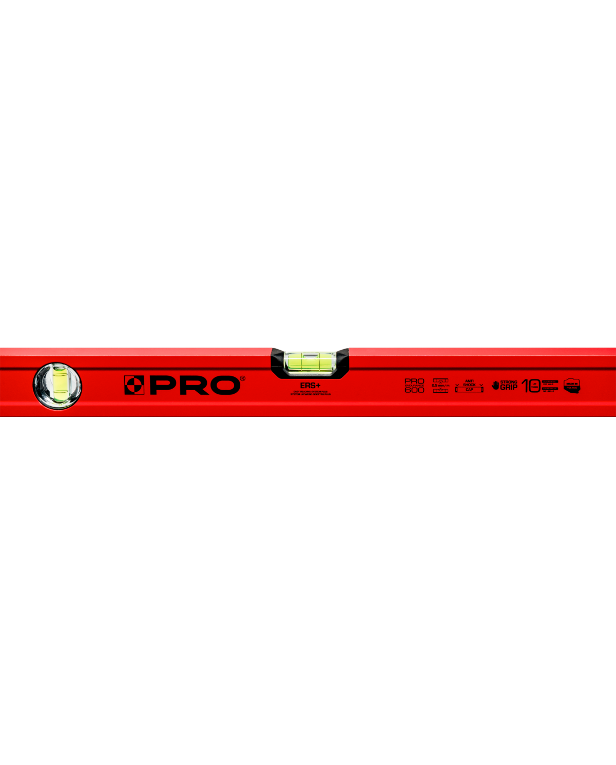 Kątownica czerwona 50x80 cm z wskaźnikiem pionu i poziomu