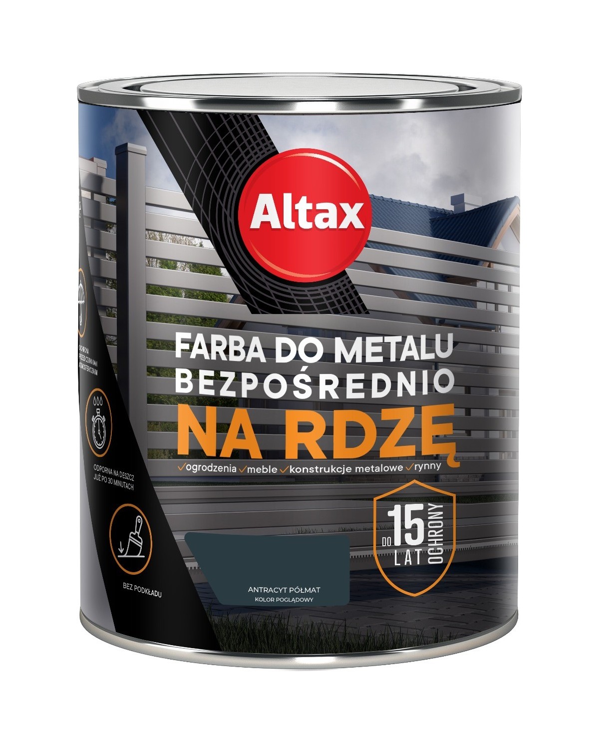 Farba do metalu 0,75 L antracyt półmat ALTAX - Wysoka jakość