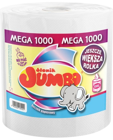 Ręcznik papierowy SŁONIK JUMBO 1000 - 2-warstwowy, 1 rolka