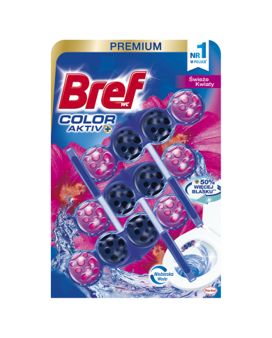 Kostka do WC BREF Color Active - Świeże Kwiaty 3x50 g Kostka do WC BREF Color Active - Świeże Kwiaty 3x50 g
