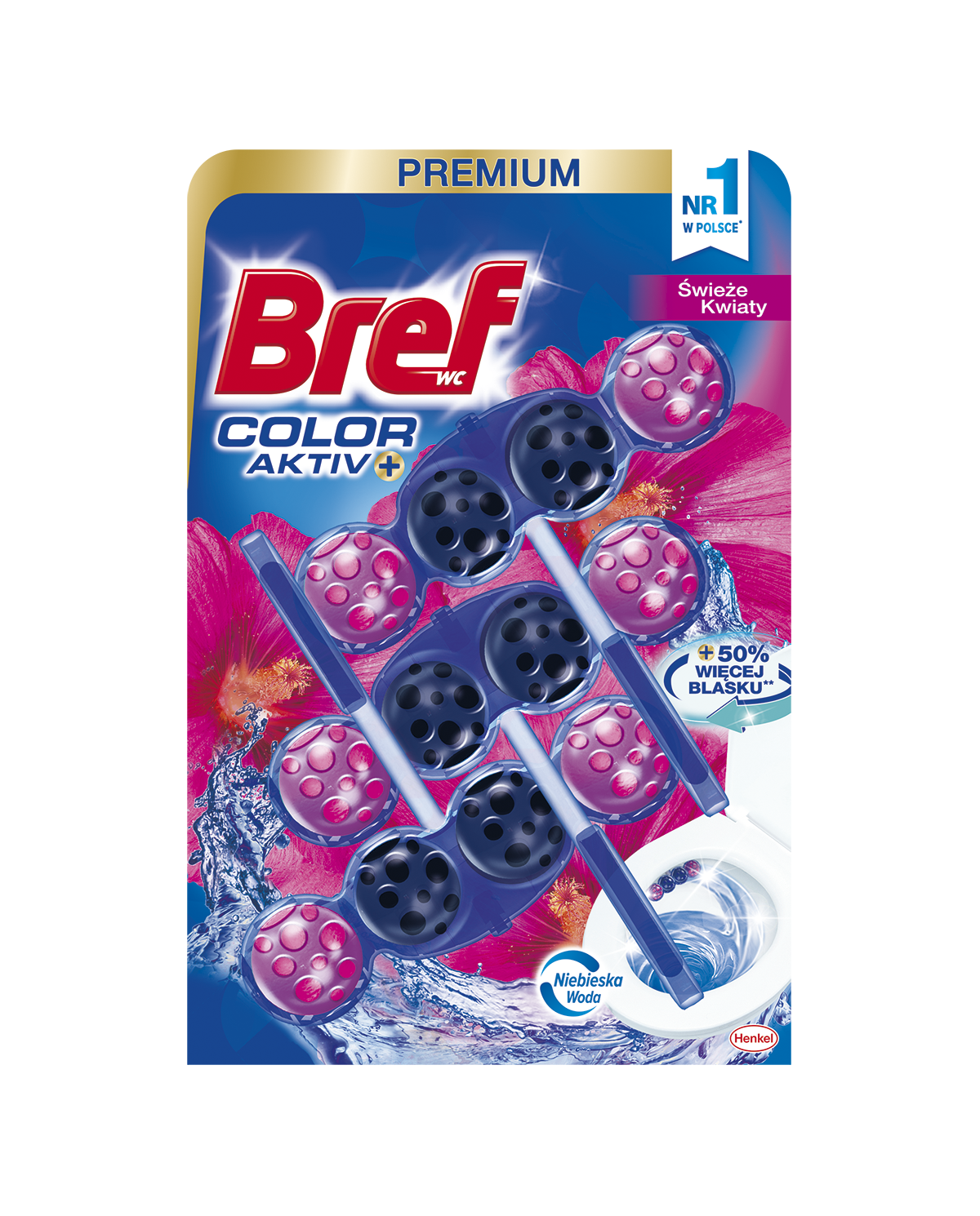 Kostka do WC BREF Color Active - Świeże Kwiaty 3x50 g Kostka do WC BREF Color Active - Świeże Kwiaty 3x50 g