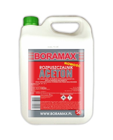 Rozpuszczalnik aceton 5L Boramax - Wysoka jakość i wydajność Rozpuszczalnik aceton 5L Boramax - Wysoka jakość i wydajność