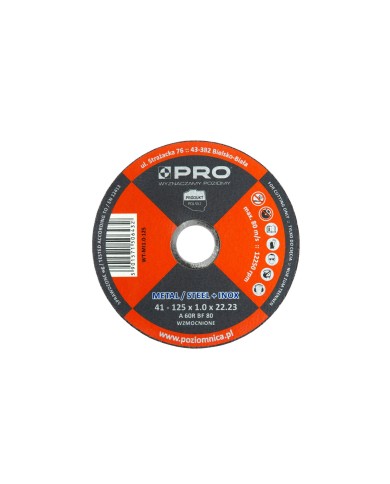 Tarcza do cięcia metalu INOX 41-125mm - Wysoka jakość PRO Tarcza do cięcia metalu INOX 41-125mm - Wysoka jakość PRO