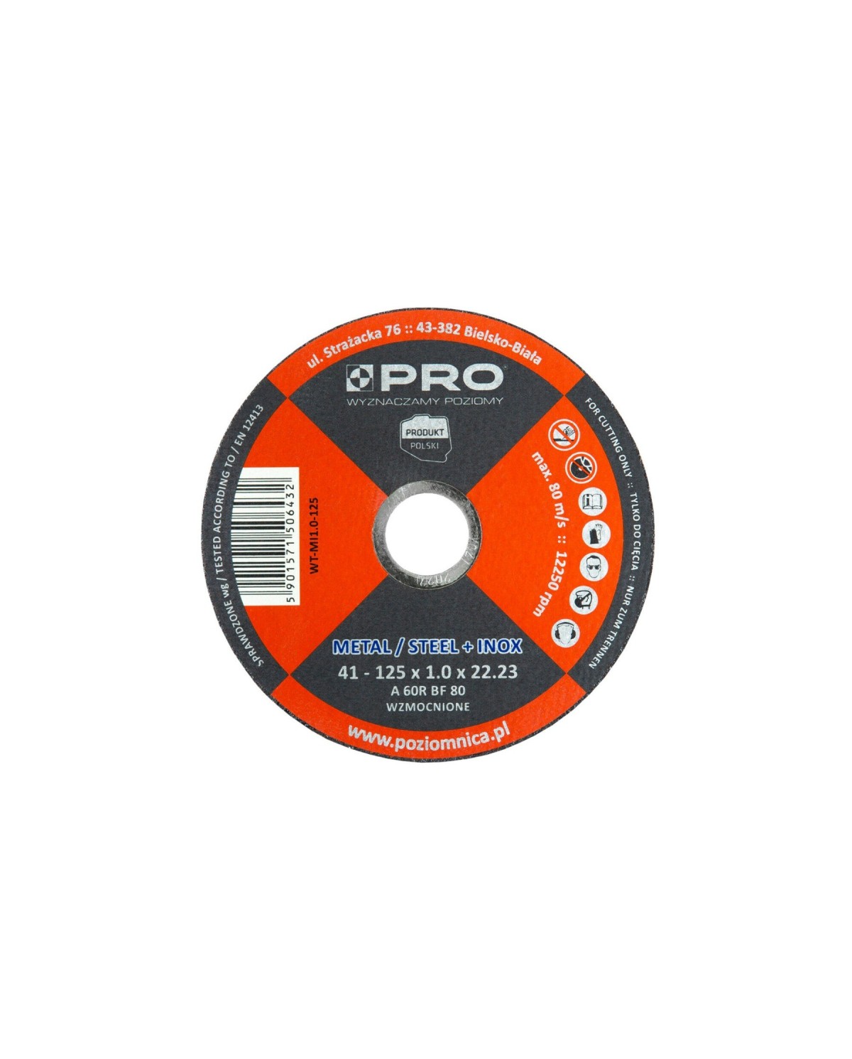 Tarcza do cięcia metalu INOX 41-125mm - Wysoka jakość PRO