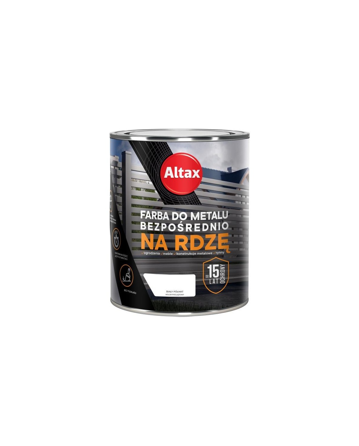 ALTAX Farba do metalu 750 ML BIAŁY PÓŁMAT - Wysoka jakość! ALTAX Farba do metalu 750 ML BIAŁY PÓŁMAT - Wysoka jakość!