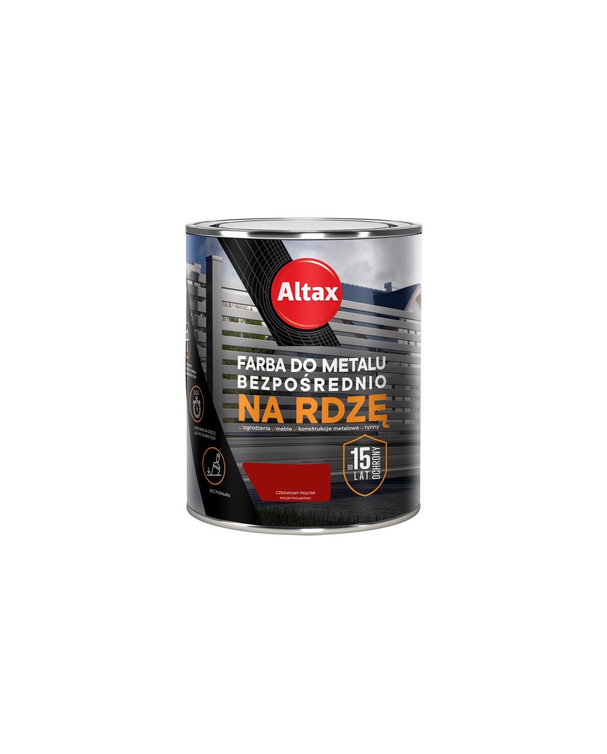 ALTAX Farba do metalu 750 ML - Czerwony Połysk | Wysoka Jakość