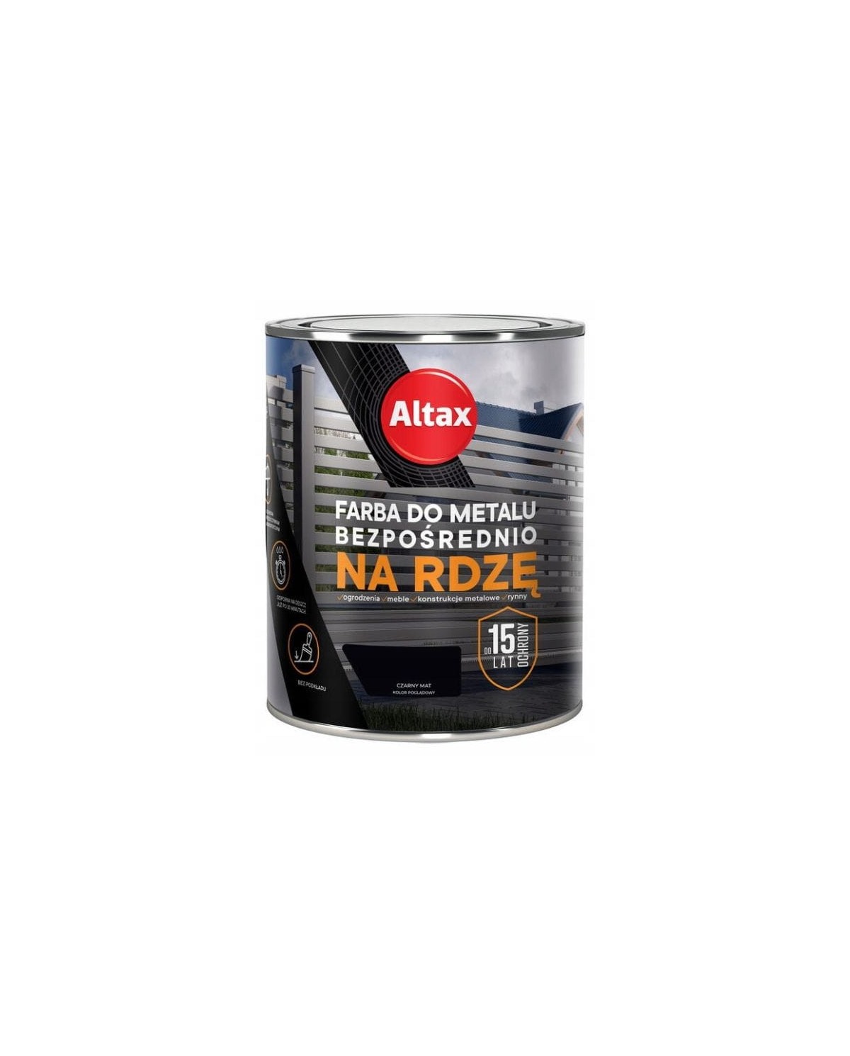 ALTAX Farba do metalu 750 ML - Czarny Mat - Wysoka Jakość