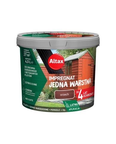 ALTAX Impregnat JEDNA WARSTW Orzech 4,5L - Ochrona i Estetyka