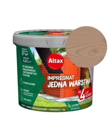 ALTAX Impregnat JEDNA WARSTW PIASKOWIEC 4,5L - Ochrona i trwałość ALTAX Impregnat JEDNA WARSTW PIASKOWIEC 4,5L - Ochrona i trwałość