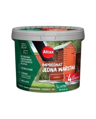 ALTAX Impregnat JEDNA WARSTW MAHOŃ 9L - Ochrona i Estetyka
