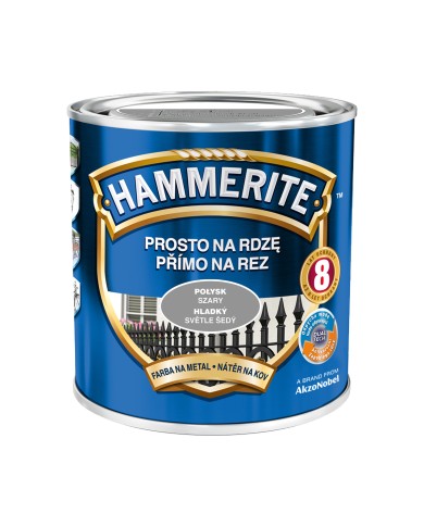 Farba do metalu 0,7 L szary połysk HAMMERITE - trwałość i jakość Farba do metalu 0,7 L szary połysk HAMMERITE - trwałość i jakość