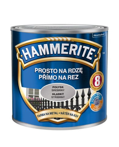 HAMMERITE Gładka Srebrna 250ml - Farba do Metalu i Drewna HAMMERITE Gładka Srebrna 250ml - Farba do Metalu i Drewna
