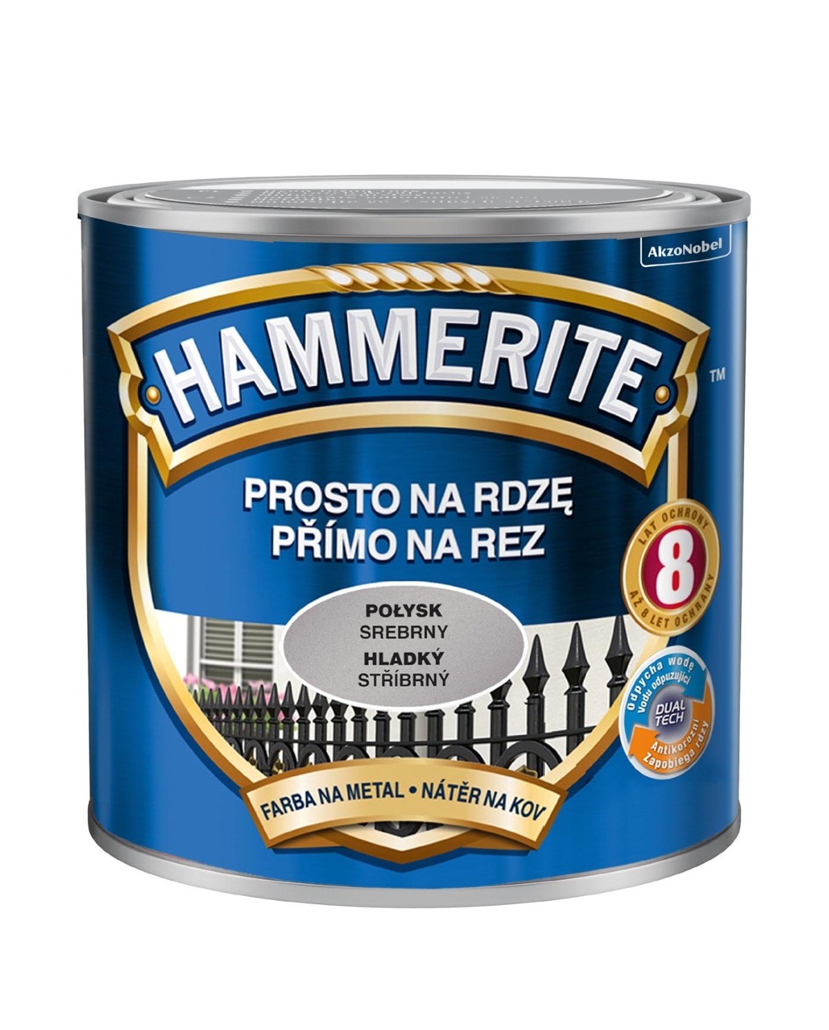 HAMMERITE Gładka Srebrna 250ml - Farba do Metalu i Drewna HAMMERITE Gładka Srebrna 250ml - Farba do Metalu i Drewna