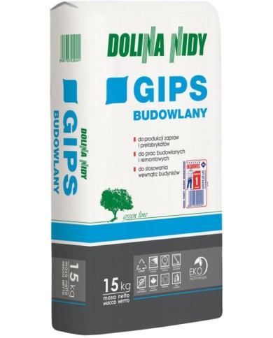 Gips budowlany 15 kg DOLINA NIDY - Wysoka jakość i trwałość Gips budowlany 15 kg DOLINA NIDY - Wysoka jakość i trwałość