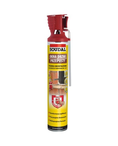 SOUDAL Pianka montażowa GG 500ml z wężykem - Wysoka jakość SOUDAL Pianka montażowa GG 500ml z wężykem - Wysoka jakość