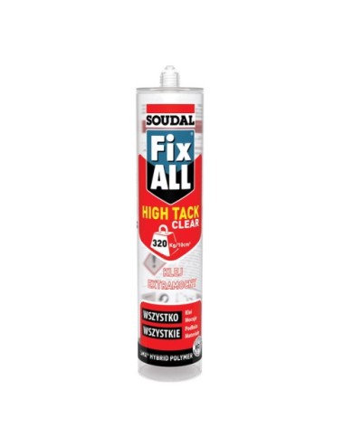 Soudal Fix All Clear 290 ml - Uniwersalny klej i uszczelniacz Soudal Fix All Clear 290 ml - Uniwersalny klej i uszczelniacz