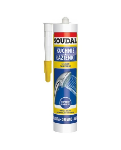 Soudal Silikon sanitarny biały 280 mL - Wysoka jakość i trwałość Soudal Silikon sanitarny biały 280 mL - Wysoka jakość i trwałość