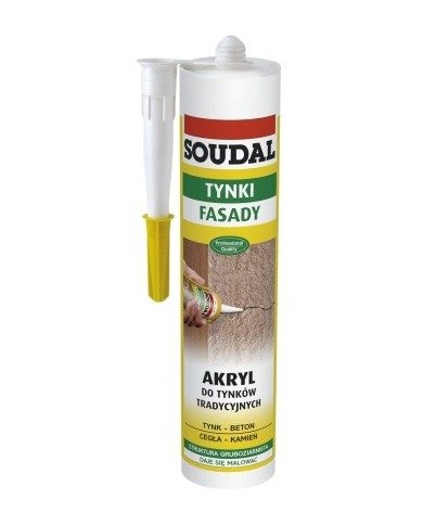 Soudal Akryl do tynków biały fasadowy 280 mL - Wysoka jakość Soudal Akryl do tynków biały fasadowy 280 mL - Wysoka jakość