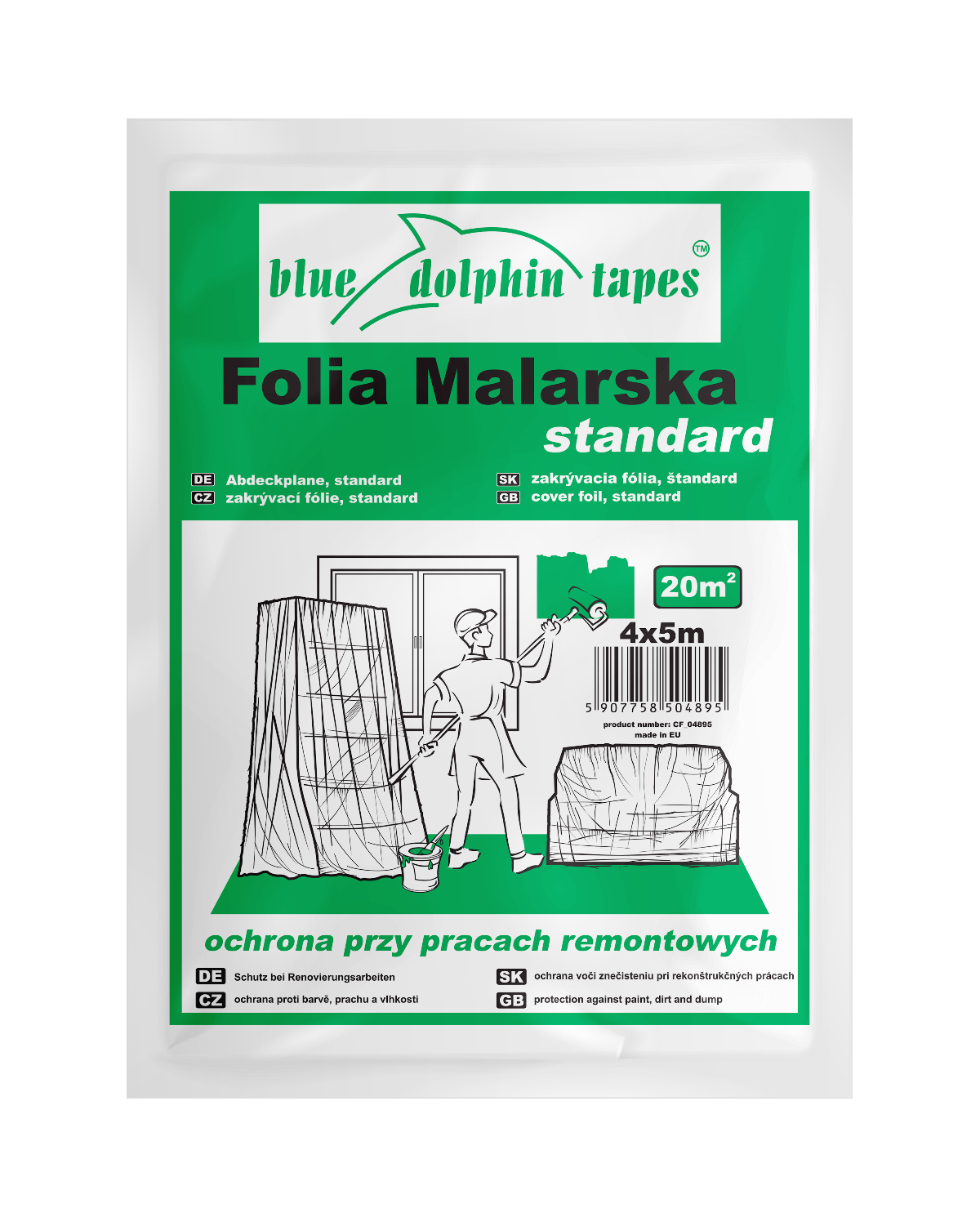 Folia ochronna malarska 4x5m BLUEDOLPHIN - Ochrona i jakość