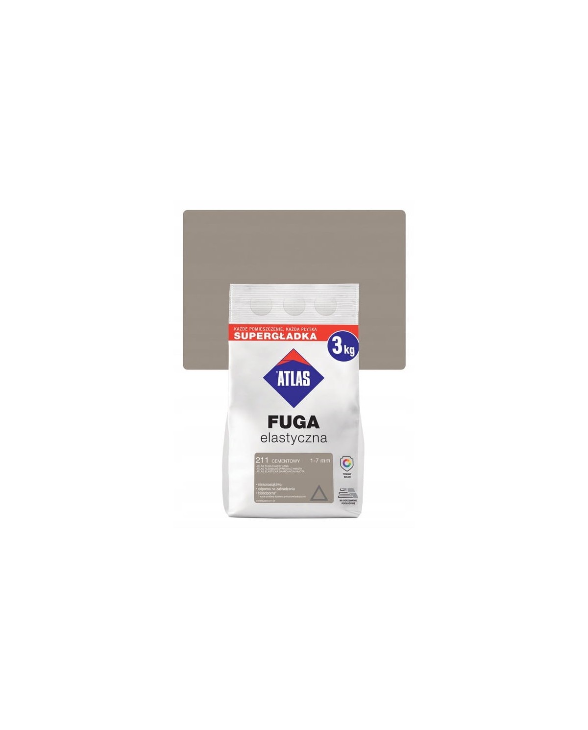 Atlas Fuga Elastyczna 211 Cementowy 3 kg - Wysoka Jakość Atlas Fuga Elastyczna 211 Cementowy 3 kg - Wysoka Jakość