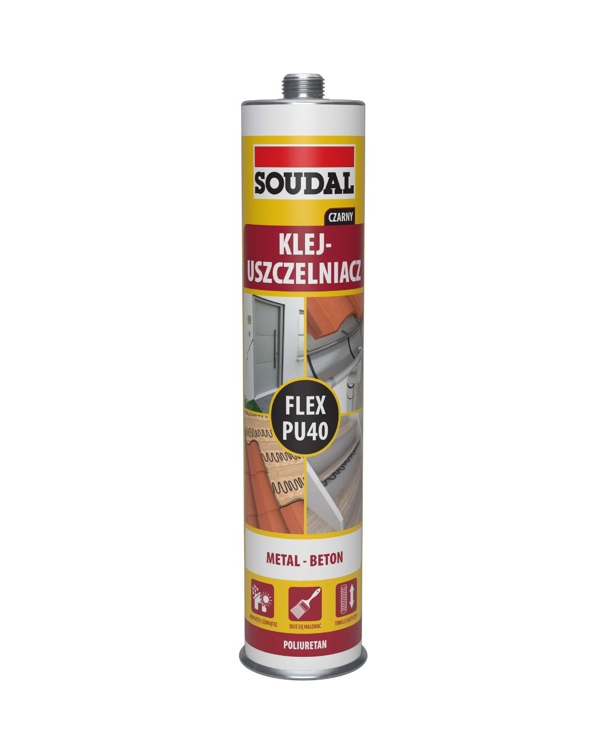 Soudal 300ml Flex PU 40 Black - Elastyczny Klej Poliuretanowy
