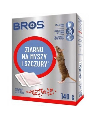 BROS Granulat na myszy i szczury 140g - Skuteczna ochrona! BROS Granulat na myszy i szczury 140g - Skuteczna ochrona!