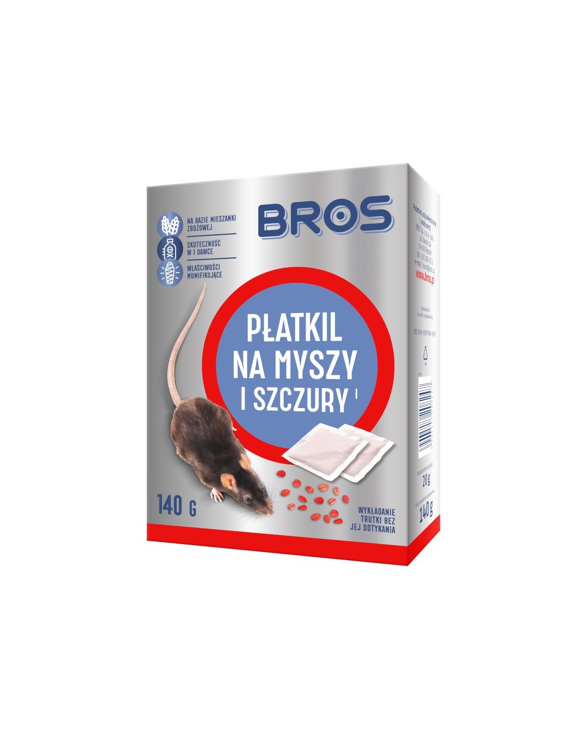 BROS - Płatki na myszy i szczury 140g | Skuteczna ochrona domu BROS - Płatki na myszy i szczury 140g | Skuteczna ochrona domu